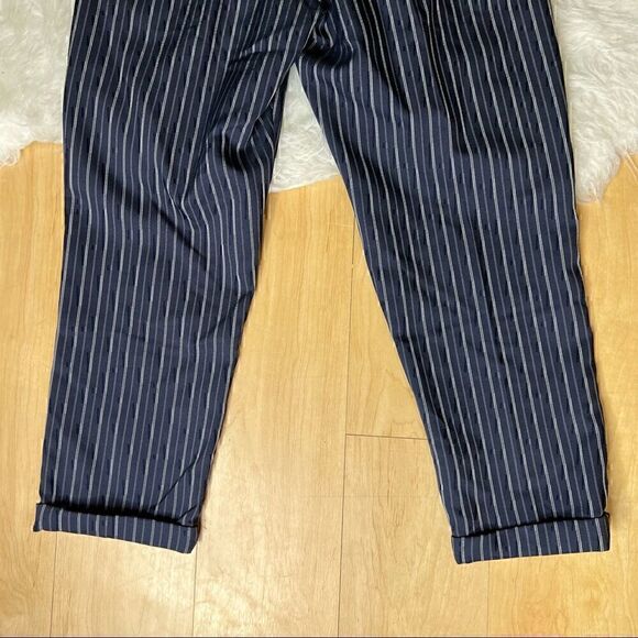 Paper bag high waisted belted style dress pants cropped size 7 - Picture 2 of 11